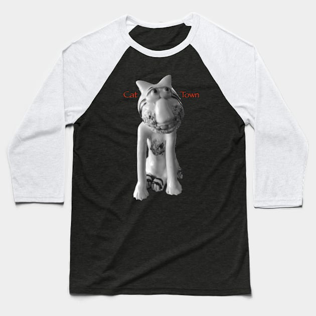 Cat Town Contest Baseball T-Shirt by Sue Levin 
